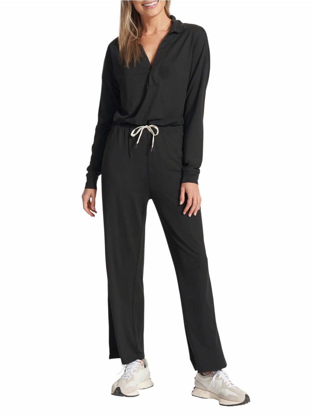 Vuori Lux Intentions Wide-Leg Longsleeve Jumpsuit Black Sz S